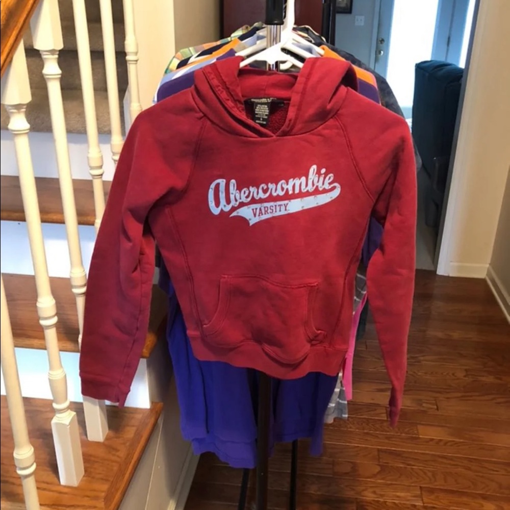 Abercrombie & Fitch Varsity Hoodie In Red Size S